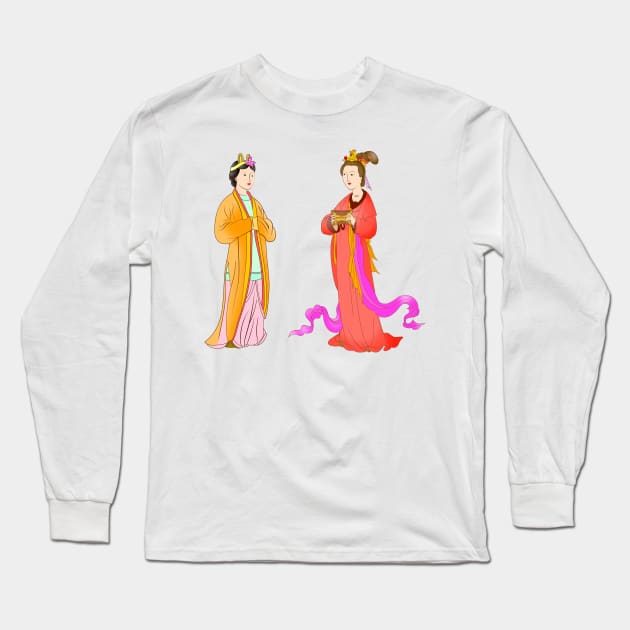 Chinese women Long Sleeve T-Shirt by cutequokka